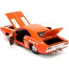 1968 Dodge Charger R/T SRT Orange with White Stripes and Graphics "Bigtime Muscle" Series 1/24 Diecast Model Car by Jada - 4 of 4