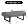 Coffee Table, Rustic Style Rectangular Coffee Table, Center Table, With Black Metal Legs, Wood Grain Table, Natural Wood Tones Tea Table,Grey - 4 of 4