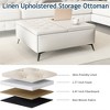 35" Large Square Storage Ottoman Bench, Lift Top Upholstered Coffee Table With Large Storage Capacity, Metal Legs, Oversized Footrest For Room - 3 of 4