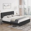 Whizmax Queen Size Bed Frame with Headboard and Type-C&USB Ports,Adjustable Linen Upholstered Platform with Wooden Slats Support,No Box Spring Needed - 2 of 4