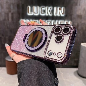 HTUTWOO Magnetic Case for iPhone 17/17 Air/17 Pro/17 Pro Max with Mirror, Bling Sparkly Diamond Phone Protective Cover - 1 of 4