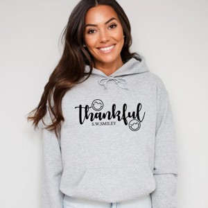 S.W.Smiley Thankful Cursive - Women's Graphic Hoodie - 1 of 3