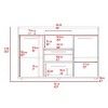 MicBex Farmhouse Sideboard 2 Drawers & 2 Doors Buffet Cabinet with Internal Shelves for Kitchen,Living Room,Walnut - 3 of 4