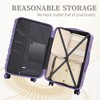 SEVOBAL Luggage 3 in 1 20"/24"/28" 3 pcs/set in ABS Spinner Wheel Luggage, Carry on Suitcase, Combination Lock, Purple, 14.5"*9"*22.2" - 2 of 4