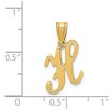 Black Bow Jewelry 14k Yellow Gold, Mimi Collection, Small Script Initial H Pendant - 4 of 4