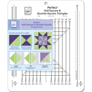 June Tailor Perfect Half & Quarter Square Triangles Ruler-10-1/2"X12-1/2" - 1 of 2