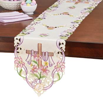Collections Etc Easter Cross Table Topper