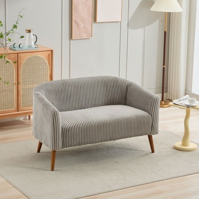 NicBex 50.78 Inch Modern Loveseat Couch,Corduroy 2-Seat Sofa with Wooden Legs for Small Space,Bedroom,Apartment