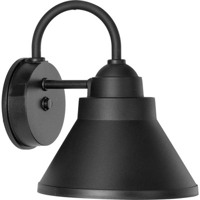 Progress Lighting Bayside 1-Light Outdoor Wall Lantern in Black, Polycarbonate Material, Dark Sky-Friendly Shade