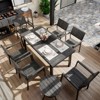Pamapic 8-Piece Aluminum Outdoor Patio Dining Set with Rectangle Table, Small Side Table and 6-Stackable Chairs - 3 of 4