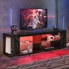 Pinmoco 70" LED TV Stand, Gaming Entertainment Center with Bookshelf & 4 Open Shelves, Black - 2 of 4