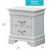 HomeStock Silver Champagne Nightstand 24x21x16 with Two Spacious Drawers, Compact Bedside Table for Storage and Contemporary Accent - 2 of 4