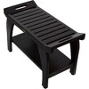 30" Tranquility DT123 Wide Teak Wood Shower Bench with Handles - DecoTeak: Elegant Bathroom Bench, Non-Upholstered, 250lb Capacity - 4 of 4