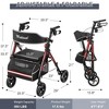JUJABU Foldable Rollator Walker with Seat, 8'' Wheels, 6-Position Height, Aluminum & Carbon Steel - 2 of 4