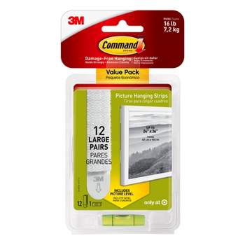 Command Picture Hanging Strips, White, 12 Medium Pairs per Pack