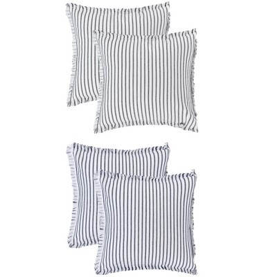 REGALWOVEN 4 Pcs Striped Boho Throw Pillow Cover with Tassels Fringe for Home Decoration