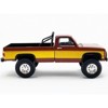 1986 Chevrolet K-20 Pickup Truck Brown Met. w/Gold Stripes Stacey David's Fall Guy 1/64 Diecast Model Car by Greenlight for ACME - 3 of 4