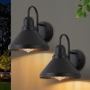 C Cattleya 2-Pack 9.25 in. Matte Black Gooseneck Outdoor Barn Light Sconce - 2 of 4