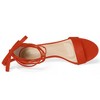 Allegra K Women's Kitten Heel Open Top Lace-Up Sandals - 4 of 4