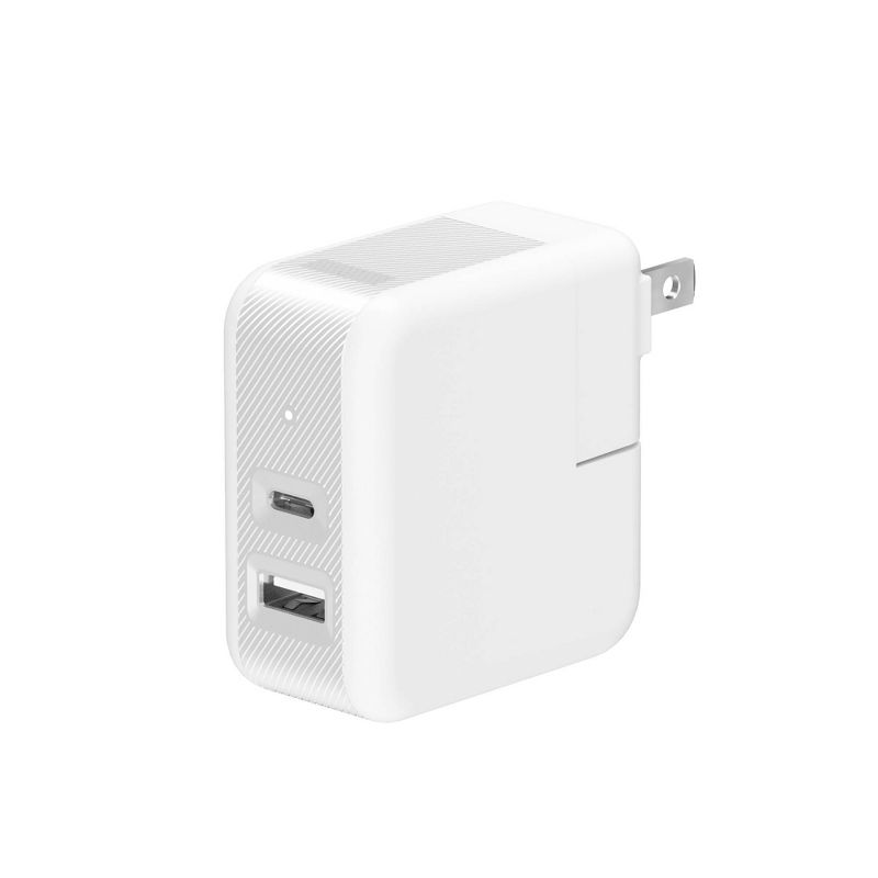Just Wireless Ultra Series 45W 2-Port USB-A &#38; USB-C Home Charger - Silver, 1 of 8