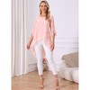 INSPIRE CHIC Women's High Low Hem Scoop Neck Asymmetrical 3/4 Sleeve Summer Top - 4 of 4
