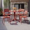 WestinTrends Playa Modern 5-Piece Resin Round Patio Dining Table Set with Stackable Patio Dining Chairs - 2 of 4