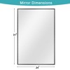 PexFix 31"x24" Rectangular Metal Framed Bathroom Wall Mirror in Black 2-Pieces - 4 of 4