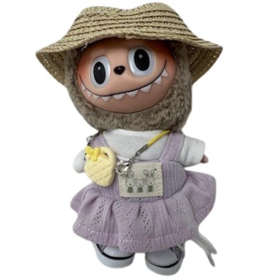 Doll Clothes Superstore Lavender Shopping Day 6-Piece Outfit for 17.5 cm Labubu Dolls