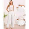 INSPIRE CHIC Women's Elastic High Waist One Button Lightwieght Wide Leg Pants with Pockets - 2 of 4