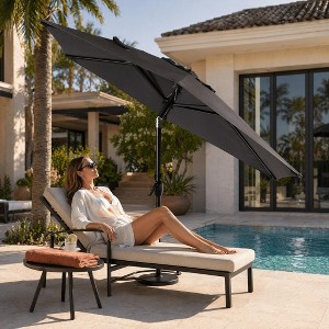 10 ft grey patio umbrella 10FT Patio Umbrella, Outdoor Market Yard Umbrella, Sun Shade Umbrella for  Garden, Deck, Pool and Backyard, Grey, Not Include Umbrella Base : Target