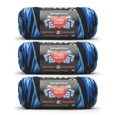 Red Heart All in One Granny Square Yarn 24 Pack-Blue Beacon