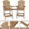 Patio Tall Adirondack Chairs Bar Chairs, Outdoor Adirondack Barstools with Connecting Tray, Bar Stool Chair with High Back for Deck, Balcony - 4 of 4