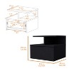 TIRAMISUBEST Floating Nightstand with 2-Tier Shelf and 1-Drawer - Black Mobile File Cabinet - 3 of 4