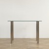 KTMBDW Modern Tempered Glass Dining Table, Kitchen & Dining Room Glass Tables with 4 Heavy-Duty Metal Legs, Transparent - 2 of 4