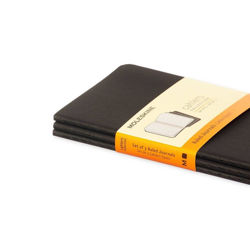 Moleskine 3pk College Ruled Solid Composition Notebooks 5.5"x 3.75" Black, 3 of 5