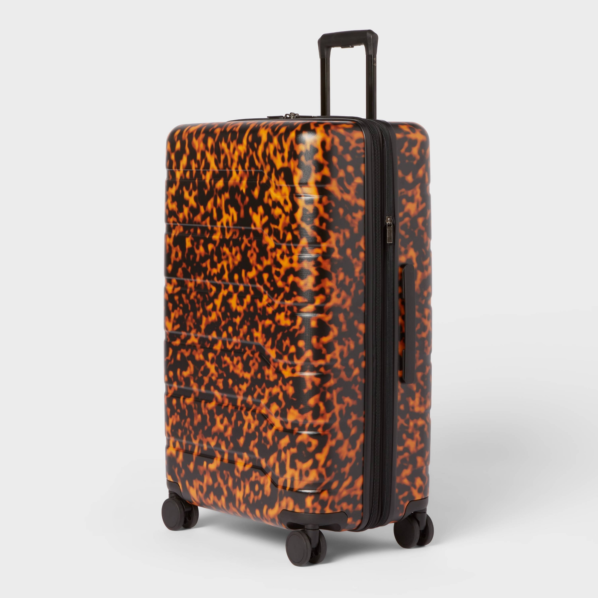 Large Checked Spinner Wheels Suitcase Assorted Browns - Open Story™