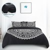 PiccoCasa Polyester Microfiber Bohemian Modern Duvet Cover Set Queen Black 5 Pcs - 4 of 4