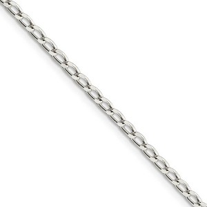 Black Bow Jewelry 2.8mm, Sterling Silver Solid Open Curb Chain Necklace - 1 of 4