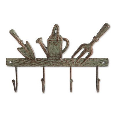 Zingz & Thingz Garden Tools Cast Iron Wall Hook, Green