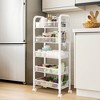 5-Tier Rolling Storage Organizer,   Kitchen Cart With Wheels, For Home Office，white - 3 of 4