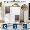 Wooden Double Cat Litter Box Enclosure Furniture, Two-Unit Hidden Litter Cabinet, Farmhouse Indoor Cat Cabinet with Scratching Mat, for Home - 4 of 4