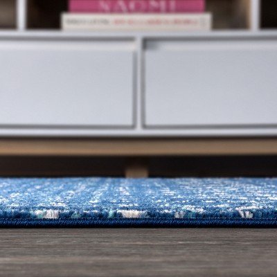 Modern Indigo Ivory Moroccan Diamond 4' x 6' Area Rug