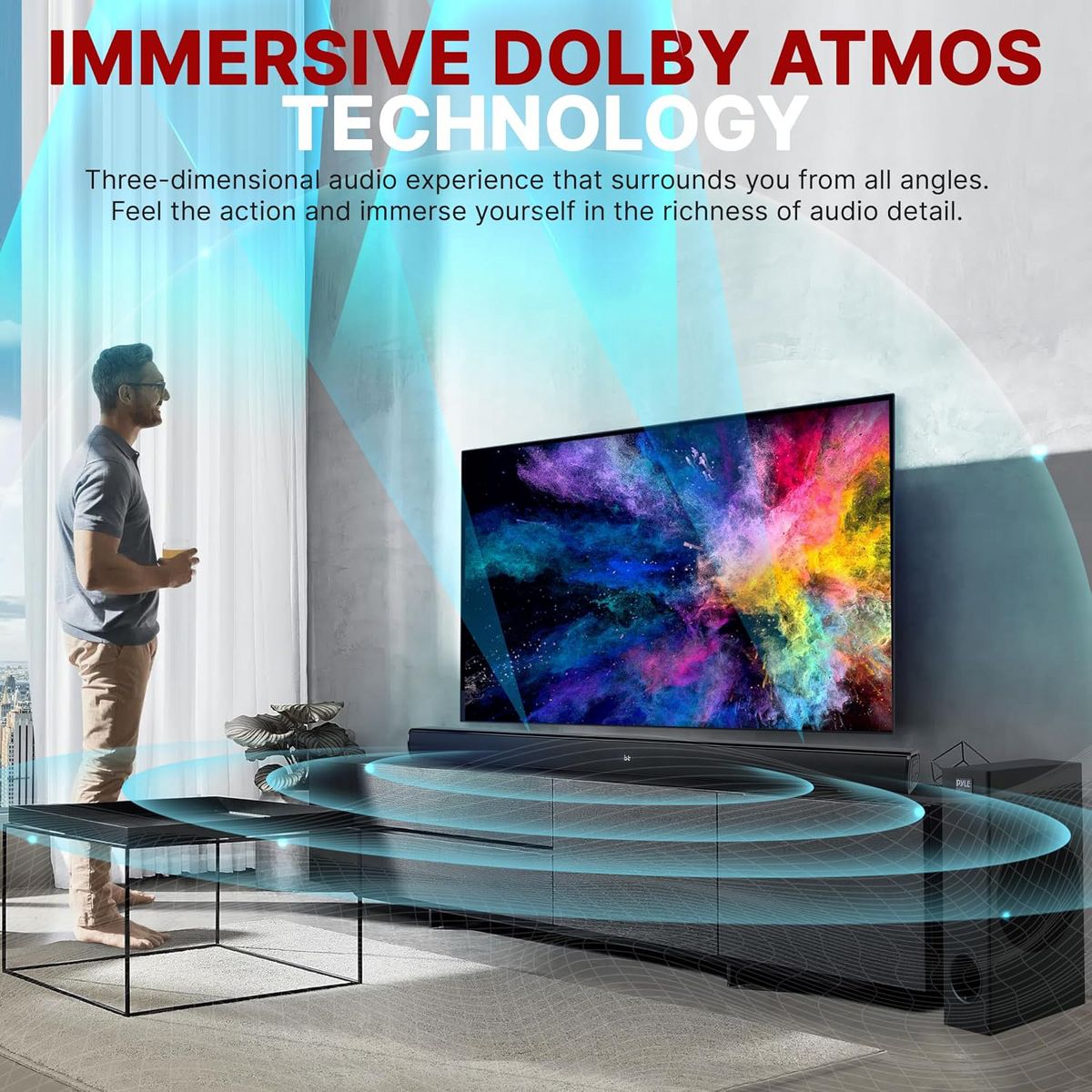 Pyle Wave Base Bluetooth Tabletop Soundbar Digital Speaker System with Remote Control - thumbnail 6