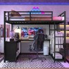 Full Size Metal Loft Bed with Storage Cubes and Shelves - 2 of 4