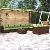 vidaXL Garden Lounge Set Brown, Green - 2 of 4