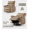 Oversized Wide Rocker Swivel Recliner Chair - Faux PU Leather Large Manual Recliner for Adults - 2 of 4