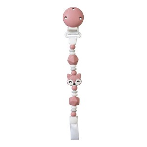 SARO "Foxy" Silicone Pacifier Clip Holder: BPA-Free Baby Teether Chain & Soother Clip - 1 of 4