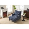 51.6" Modern Chaise Lounge Sleeper with Solid Wood Legs, Upholstered Recliner for Bedroom Living Room Study-3irtyhousy - 2 of 4