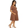 Maternity Knee Length A-Line Elbow Sleeve Dress - 24seven Comfort Apparel™ - 2 of 4