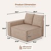 XIZZI Modular Corduroy Sectional Sofa: 5 Sold-Separately Units (Corner, Arms, Ottoman) | Black/Camel | Standard/Large Cushion Options | DIY Friendly - 2 of 4
